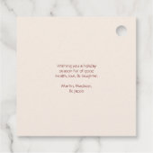 Weihnachtskerzen mit Blume und Berries Geschenkanhänger (Rückseite)