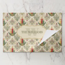 Weihnachtskerzen Monogram Tischset
