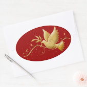 Weihnachtskerzen Ovaler Aufkleber (Umschlag)