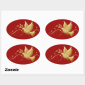 Weihnachtskerzen Ovaler Aufkleber (Blatt)