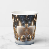 Weihnachtskerzen Papieraufkleber Pappbecher (Rückseite)