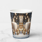 Weihnachtskerzen Papieraufkleber Pappbecher (Rechts)