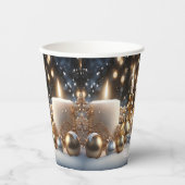 Weihnachtskerzen Papieraufkleber Pappbecher (Vorderseite)