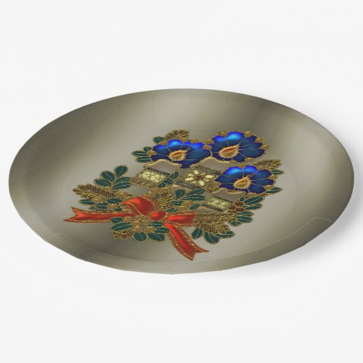 Weihnachtskerzen Pappteller (Schrägansicht)