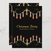 Weihnachtskerzen-Party Einladung (Vorne/Hinten)
