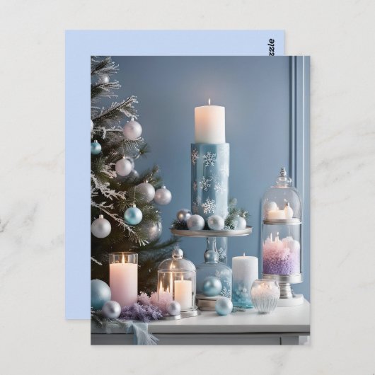 Weihnachtskerzen Postkarte (Vorne/Hinten)