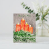 Weihnachtskerzen Postkarte (Stehend Vorderseite)