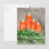 Weihnachtskerzen Postkarte (Vorne/Hinten)