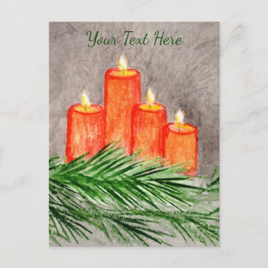 Weihnachtskerzen Postkarte (Vorderseite)