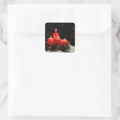 Weihnachtskerzen Quadratischer Aufkleber (Tasche)
