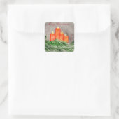 Weihnachtskerzen Quadratischer Aufkleber (Tasche)