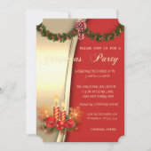 Weihnachtskerzen, Rotes Gold - Corporiertes Party Einladung (Vorderseite)