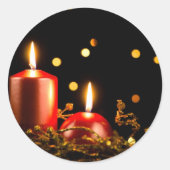 Weihnachtskerzen Runder Aufkleber (Vorderseite)