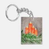 Weihnachtskerzen Schlüsselanhänger (Vorderseite links)