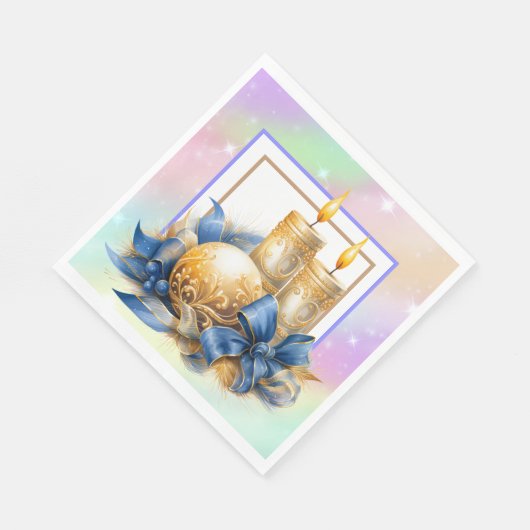 Weihnachtskerzen Serviette (Ecke)