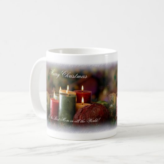 Weihnachtskerzen-Tasse Kaffeetasse (Vorderseite Links)
