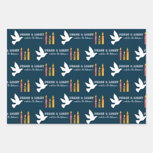 Weihnachtskerzen tauchen Licht Frieden Brauch Geschenkpapier Set (Vorderseite 2)