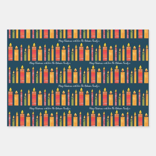 Weihnachtskerzen tauchen Licht Frieden Brauch Geschenkpapier Set (Vorderseite)