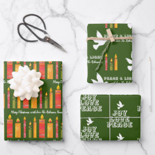Weihnachtskerzen tauchen Licht Frieden Brauch Geschenkpapier Set