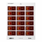 Weihnachtskerzen und Blume nach Maß Adressaufkleber (Vorne)