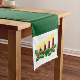 Weihnachtskerzen und Holly Großer Tischläufer