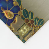 Weihnachtskerzen und Kranz Fleecedecke (Ecke)