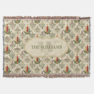 Weihnachtskerzen und Ornamente Monogramm Decke