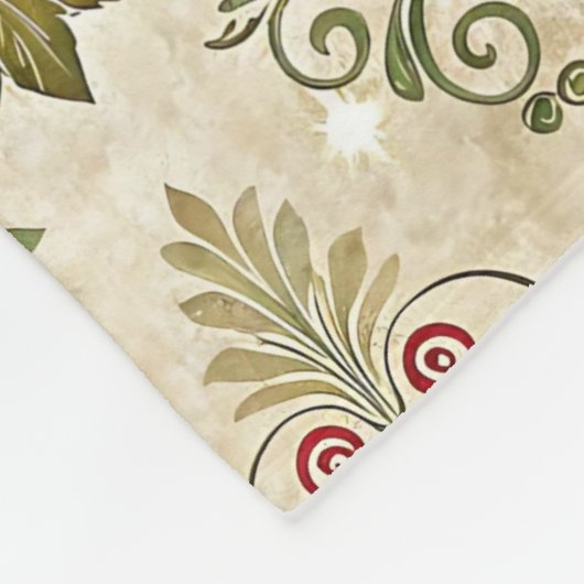 Weihnachtskerzen und Ornamente Monogramm Fleecedecke (Ecke)