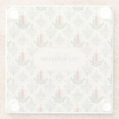 Weihnachtskerzen und Ornamente Monogramm Glasuntersetzer (Rückseite)