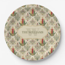 Weihnachtskerzen und Ornamente Monogramm