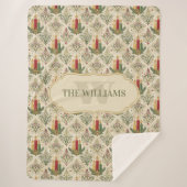 Weihnachtskerzen und Ornamente Monogramm Sherpadecke (Vorderseite)