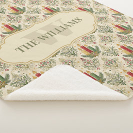 Weihnachtskerzen und Ornamente Monogramm Sherpadecke
