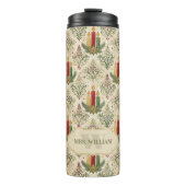 Weihnachtskerzen und Ornamente Monogramm Thermosbecher (Vorderseite)