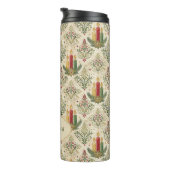 Weihnachtskerzen und Ornamente Monogramm Thermosbecher (Nach rechts gedreht)