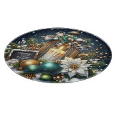 Weihnachtskerzen und Poinsettas Schneidebrett (Ecke)