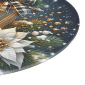 Weihnachtskerzen und Poinsettas Schneidebrett (Ecke)