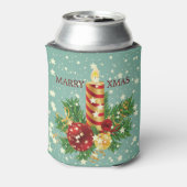 Weihnachtskerzen und Schneeflocken Dosenkühler (Kanne Rückseite)