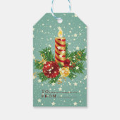 Weihnachtskerzen und Schneeflocken Geschenkanhänger (Rückseite)