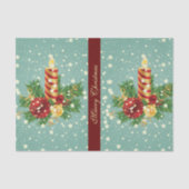 Weihnachtskerzen und Schneeflocken Seidenpapier (Vorderseite)