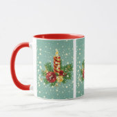 Weihnachtskerzen und Schneeflocken Tasse (Links)