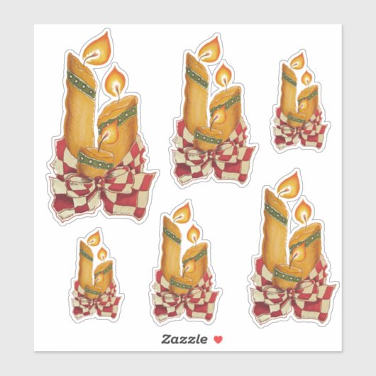 Weihnachtskerzen Vinyl geschnitten Aufkleber (Blatt)