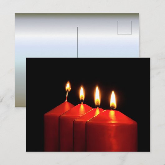 Weihnachtskerzenadvent Postkarte (Vorne/Hinten)