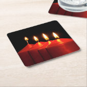 Weihnachtskerzenadvent Rechteckiger Pappuntersetzer (angewinkelt)