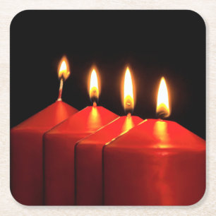 Weihnachtskerzenadvent Rechteckiger Pappuntersetzer