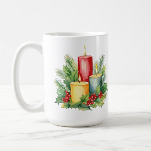 Weihnachtskerzenanordnung Kaffeetasse (Links)