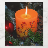Weihnachtskerzenanordnung Weinetikett (Einzelnes Label)