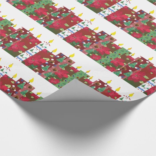 WeihnachtskerzenCollage Geschenkpapier (Ecke)