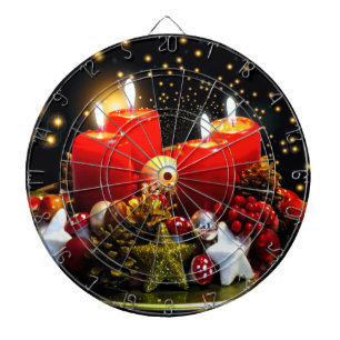 Weihnachtskerzendekor Dartscheibe