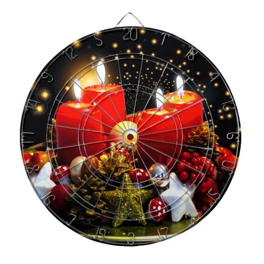 Weihnachtskerzendekor Dartscheibe (vorne)