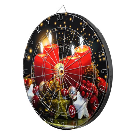 Weihnachtskerzendekor Dartscheibe (Vorderseite rechts)
